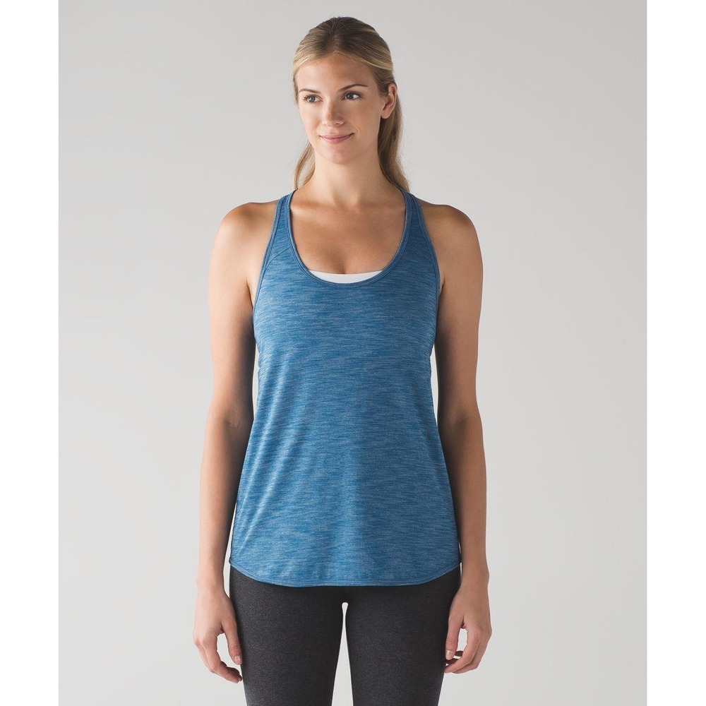 lululemon Womens Essential Tank Top Blue Racerback Performance Athleisure Size 6
